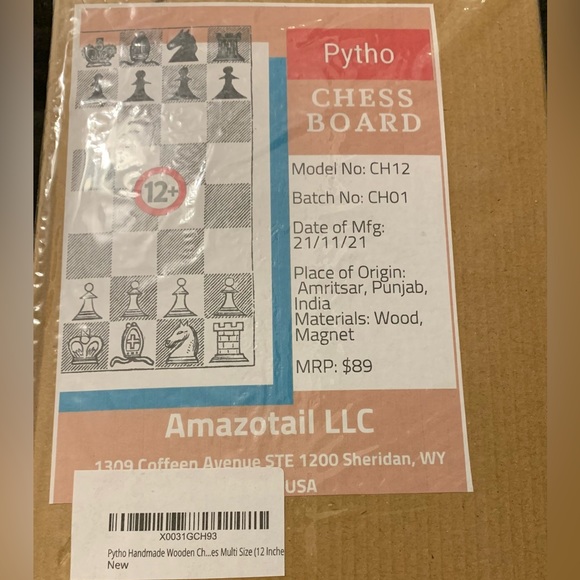 NWOT Pytho Chess Board - Picture 1 of 12